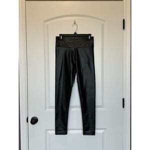 NWT Ginasy Faux Leather Black Leggings Size Medium